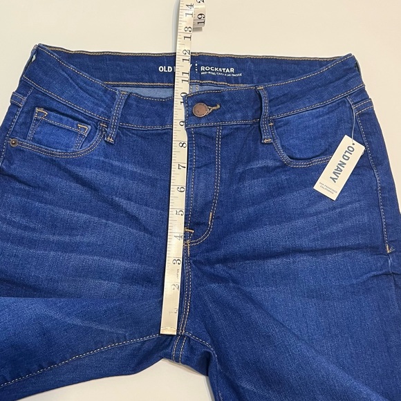 Old Navy Rockstar Mid Rise Super Skinny Jeans Medium Blue Denim NWT 10 - Picture 12 of 13